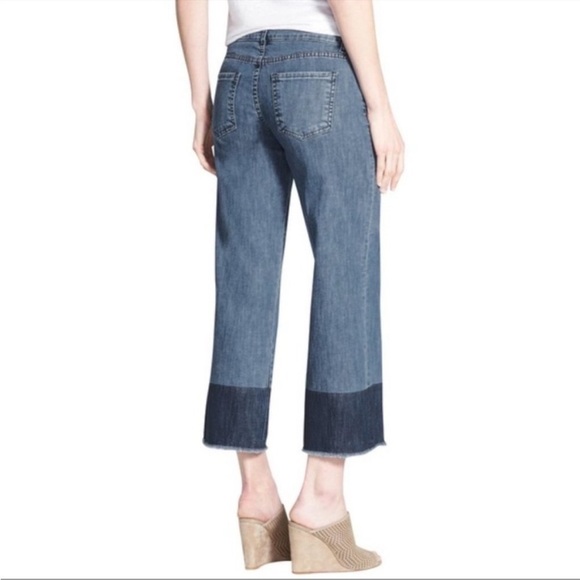 KUT from the Kloth Wide Leg Crop Jeans Fray Hem - Picture 2 of 11